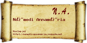 Némedi Annamária névjegykártya
